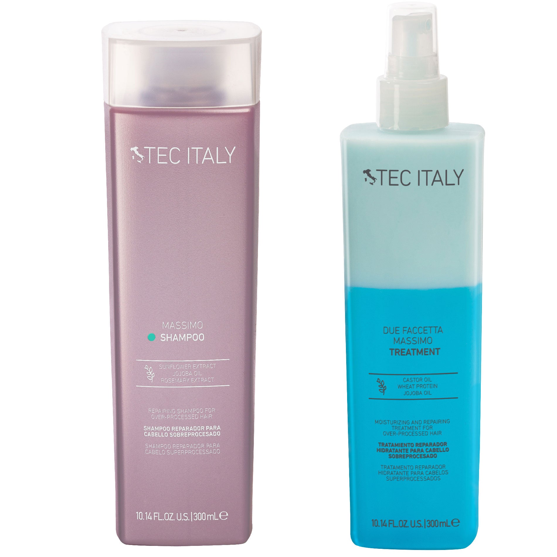 Kit Repair Cabello Maltratado Shampoo - Tratamiento Due Faccetta Tec Italy