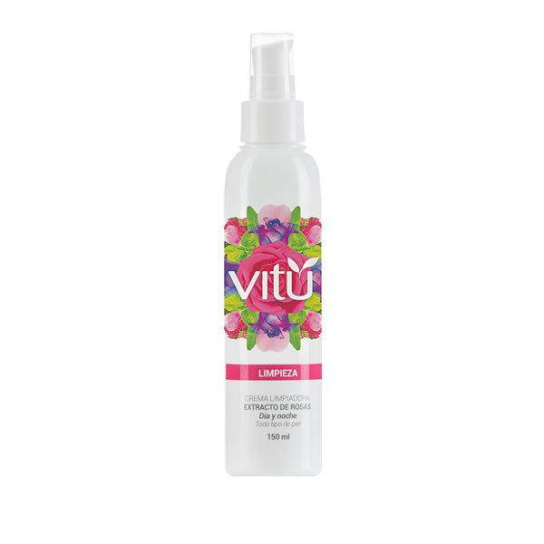 Crema Limpiadora Extracto de Rosas-Día y Noche Vitú