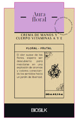Crema de Manos y Cuerpo con Vitaminas A & E Aura Floral Biosilk