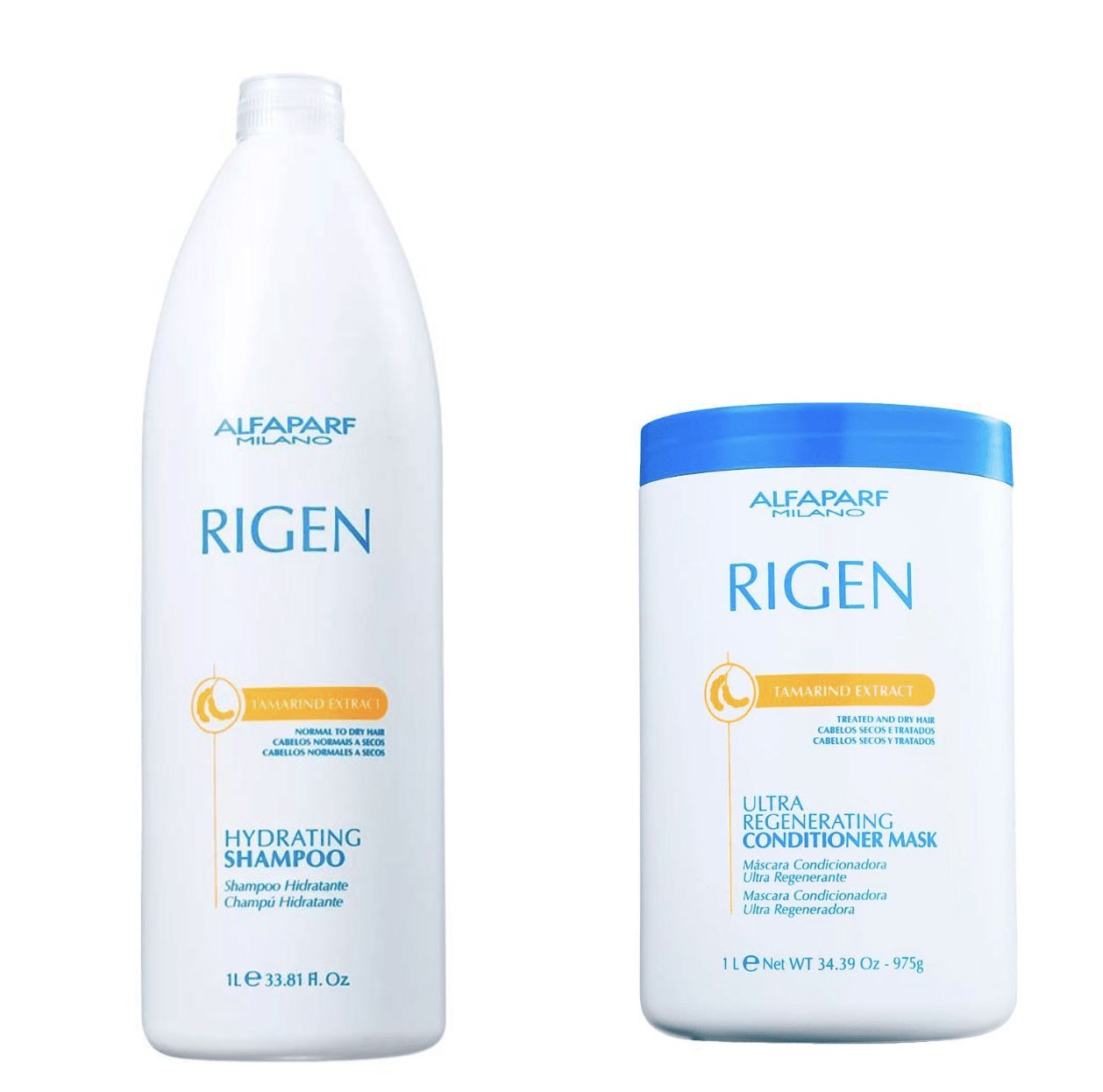 Kit Litro Rigen Ultra Regenerating Shampoo +Conditioner Mask PH 3.5 Alfaparf Milano