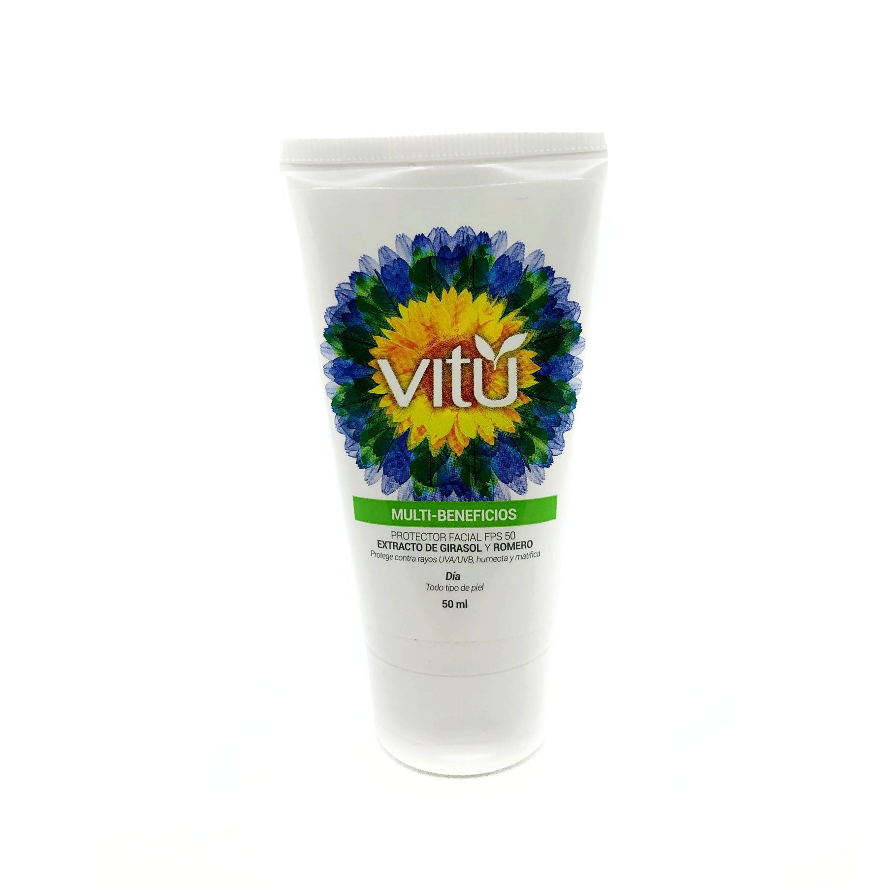 Protector Solar SPF 50 Extracto de Girasol y Romero Vitú