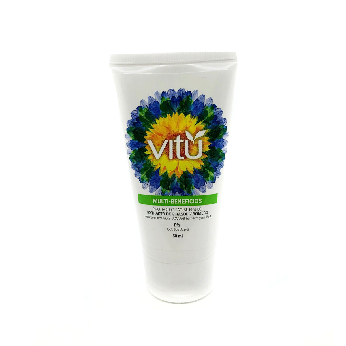 Protector Solar SPF 50 Extracto de Girasol y Romero Vitú