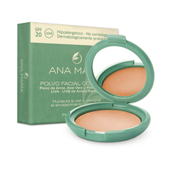 Polvo Facial Compacto con Polvo de Arroz, Aloe Vera y Filtro Solar Ana María