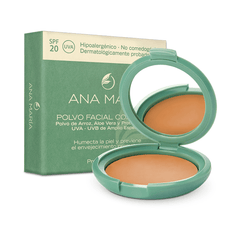 Polvo Facial Compacto con Polvo de Arroz, Aloe Vera y Filtro Solar Ana María