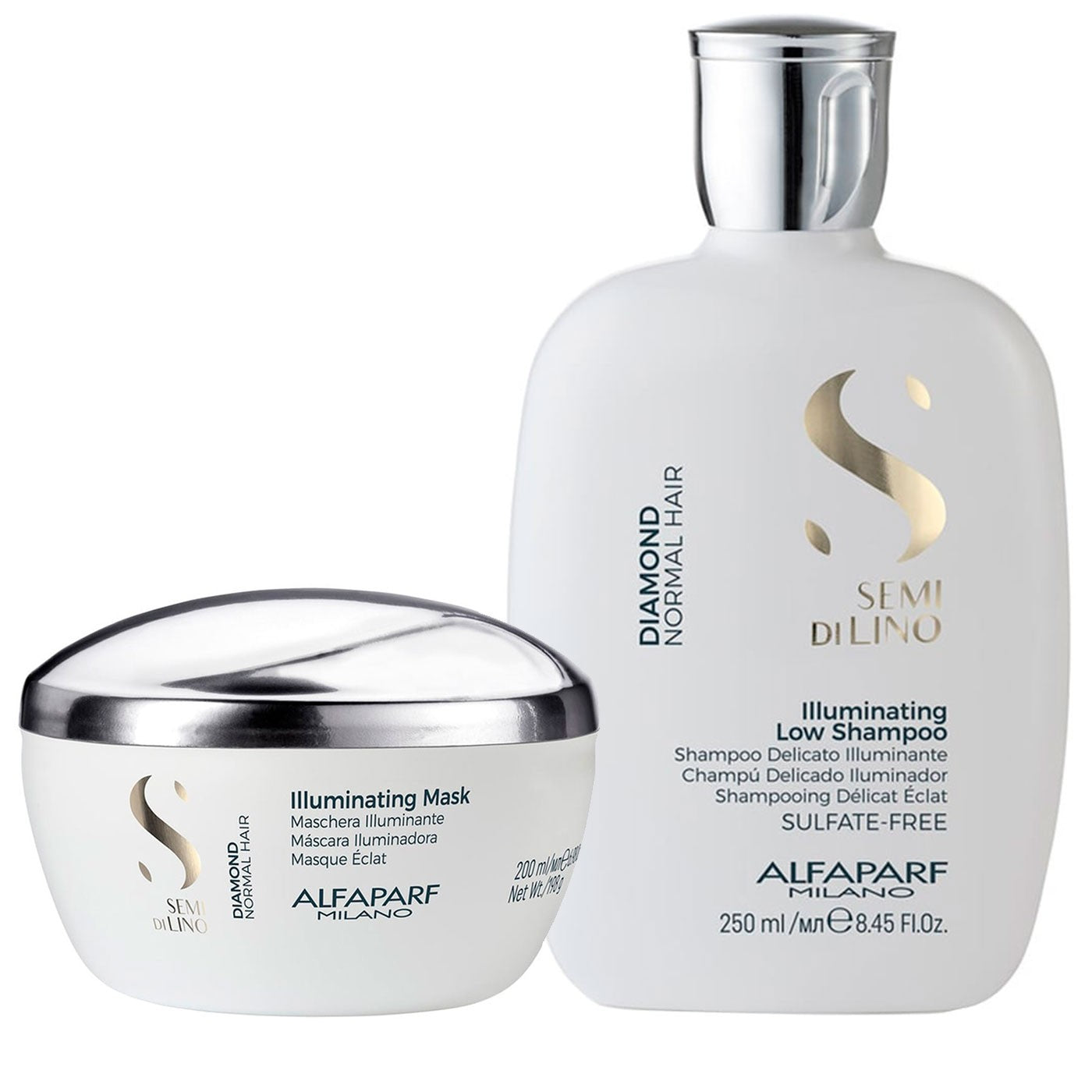 Semi di Lino Diamond Kit Shampoo - Mascarilla Cabellos Normales Alfaparf MIlano