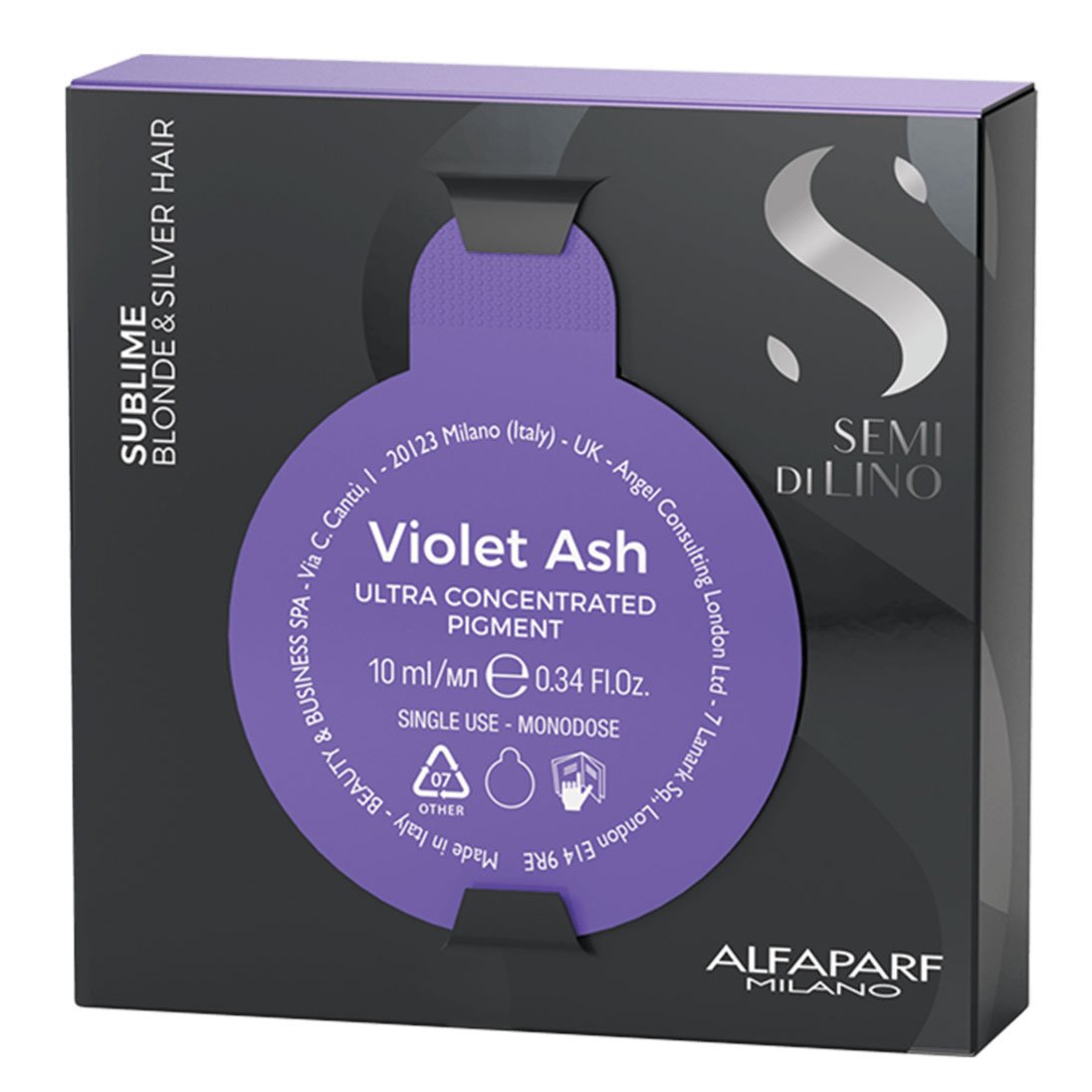 Semi Di Lino Sublime Pigmento Ultra Concentrado Violeta Para Cabellos Rubios y Plateados Alfaparf Milano