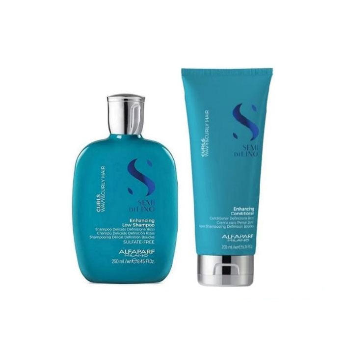 Kit Semi Di Lino Curls Rizos Sencillo Shampoo - Acondicionador Alfaparf Milano