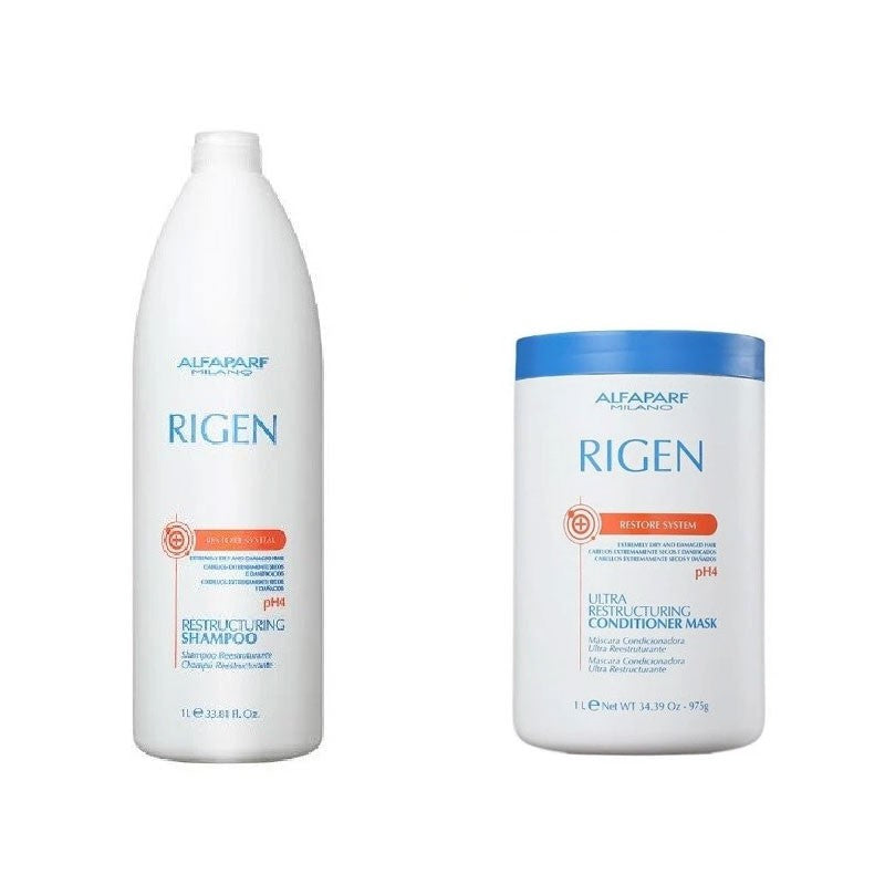 Kit Litro Rigen Restructuring Shampoo + Conditioner PH 4 Alfaparf Milano