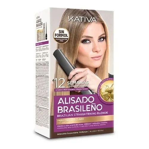Brazilian Kit Alisado Straightening Blonde Kativa